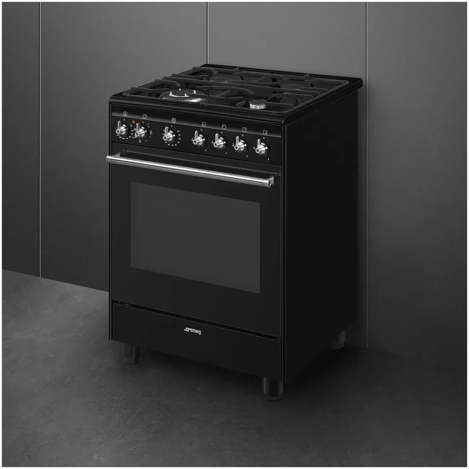 Smeg CX61GMBLNLK gasfornuis zwart, foto 3