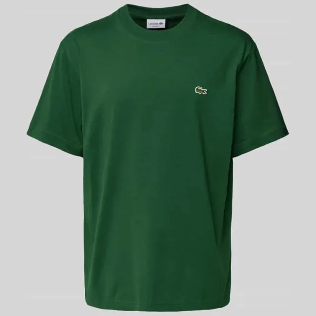 Lacoste T-shirt met logodetail, model 'BASIC ON' groen, foto 2