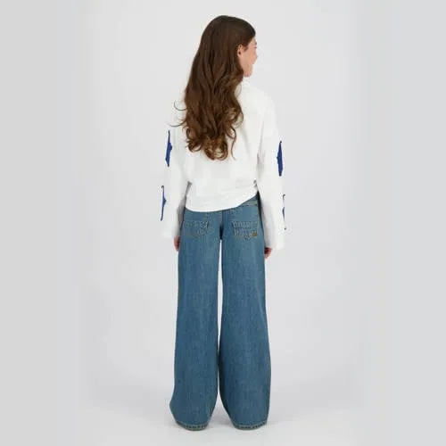 Vingino high waist wide leg jeans medium blue denim, foto 3