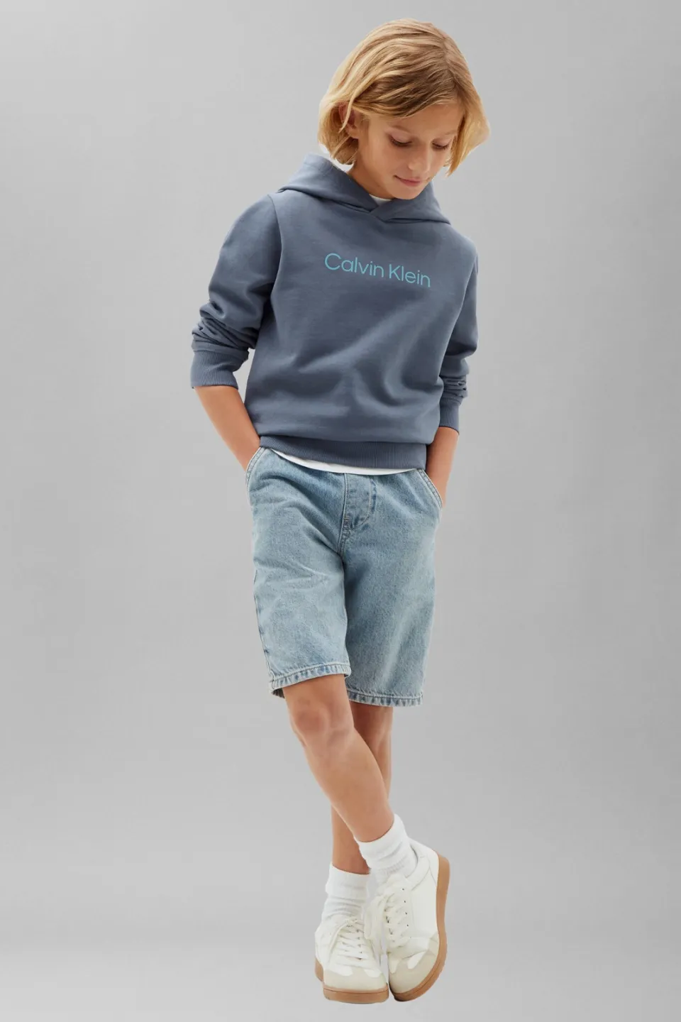 Calvin Klein hoodie met logo - blauw, foto 4