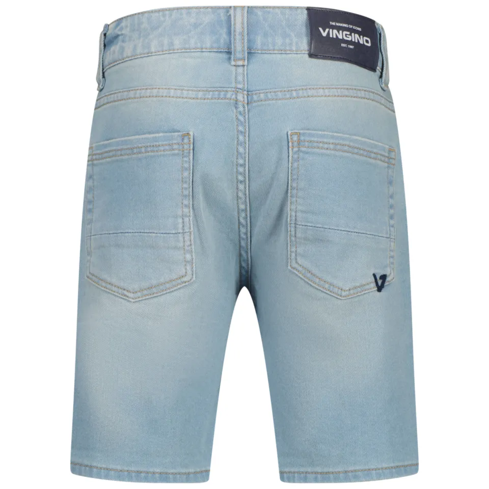 Vingino regular waist jeansshort lichtblauw denim, foto 3