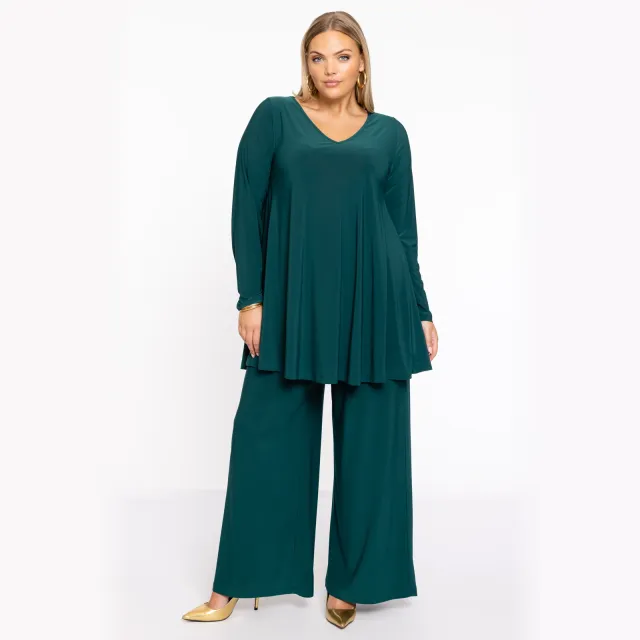 Yoek extra wijde broek donkergroen