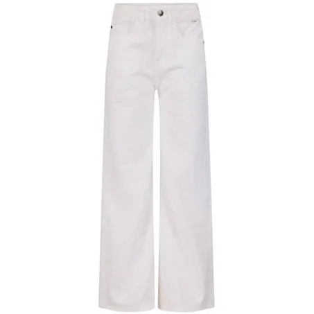Retour Jeans wide leg regular waist casual broek wit Meisjes Katoen Effen