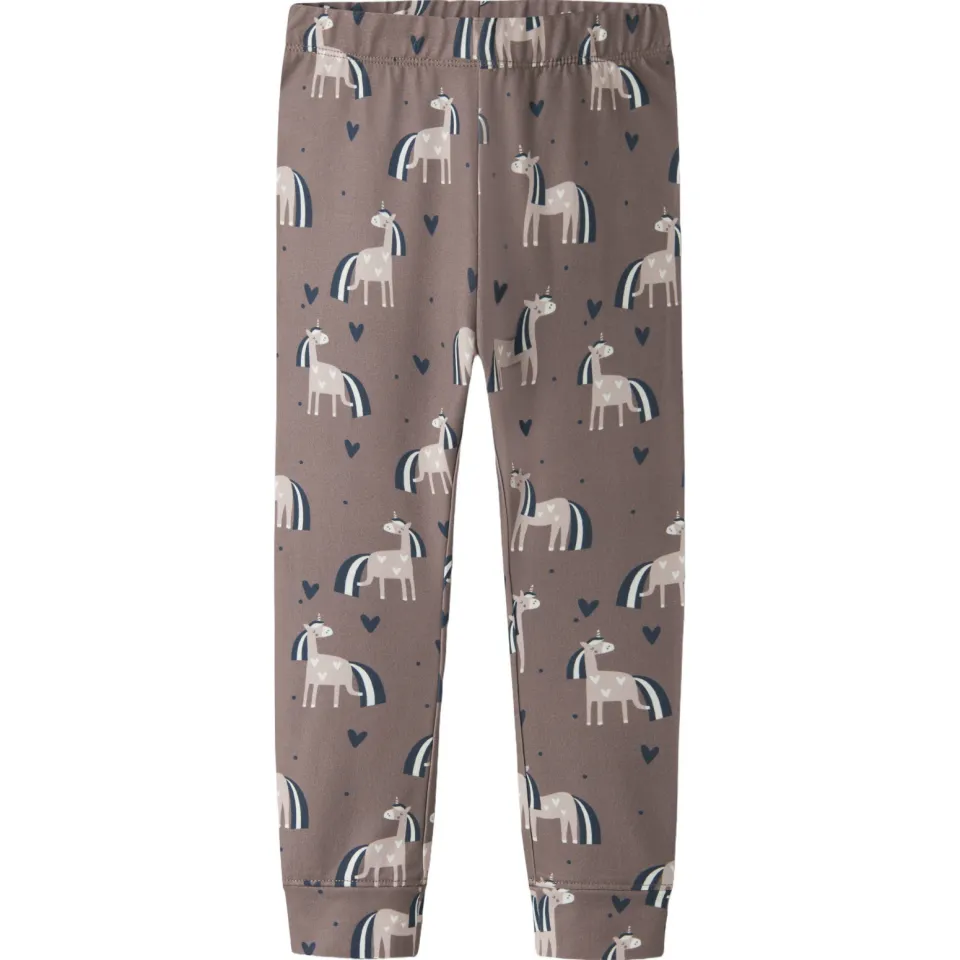 GUPPY MINI pyjama met print taupe Taupe/donkerblauw/beige