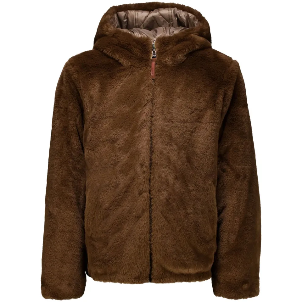 Garcia faux fur jas bruin, foto 3