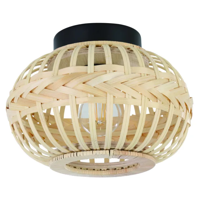 EGLO Towcester Plafonnière - E27 - Zwart/Lichtbruin Zwart;Lichtbruin;