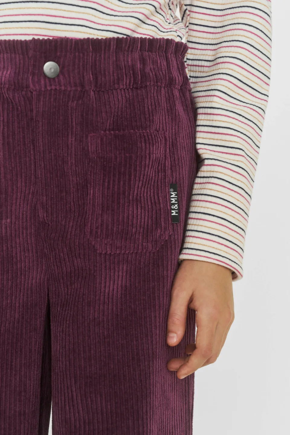 Me & My Monkey Raven wide leg corduroy broek rood, foto 4