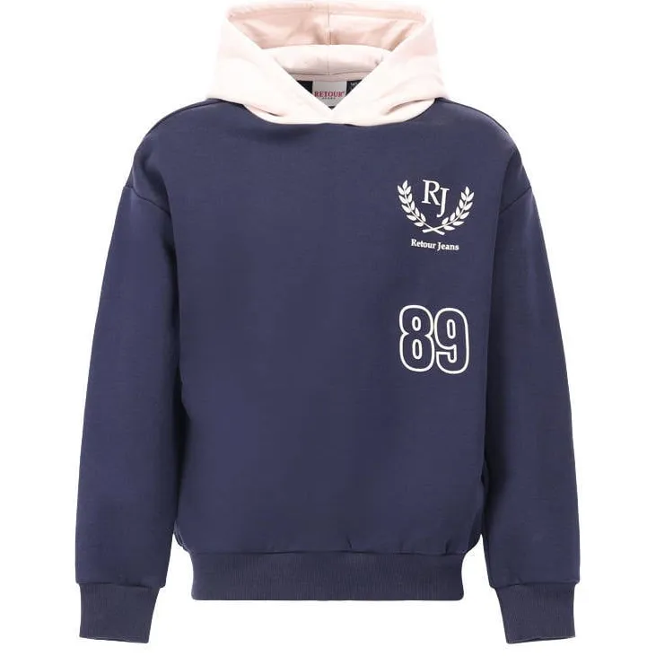 Retour Jeans rechtvallende hoodie met print - donkerblauw, foto 2