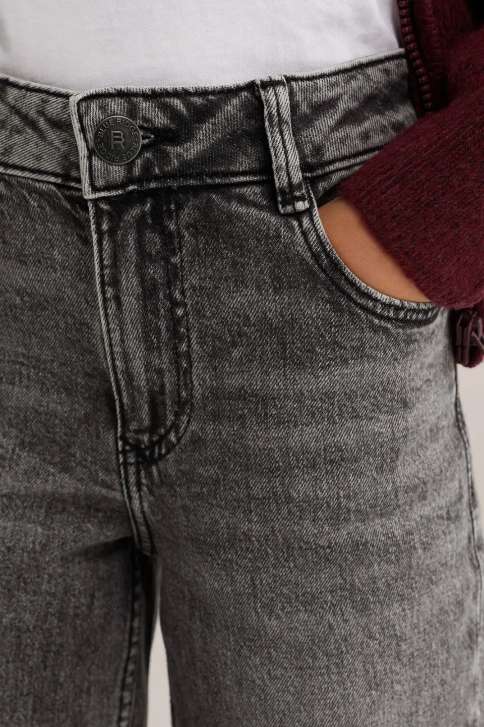 WE Fashion Blue Ridge high waist wide leg jeans grey denim, foto 6