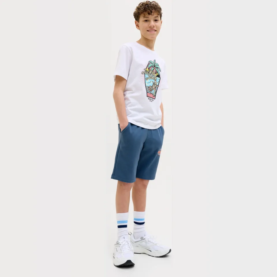 Jack & Jones JPSTLOGO sweatshort middenblauw, foto 3