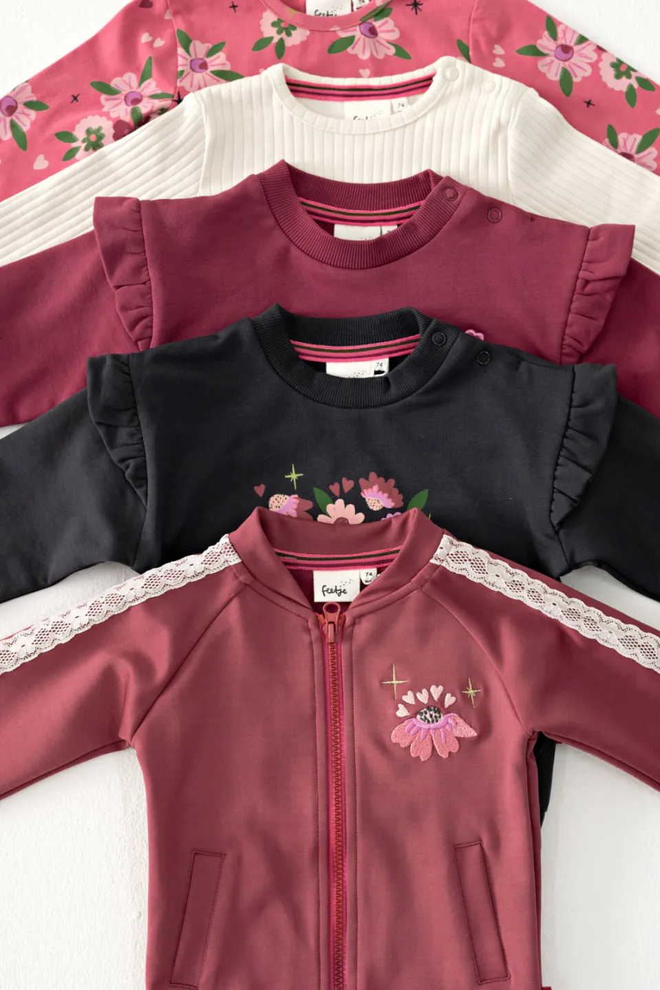 Feetje sweater Moon Flower donkerblauw/roze, foto 5