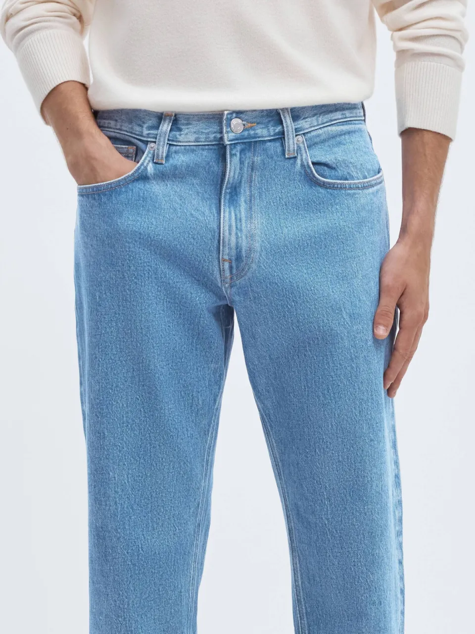 Selected straight leg jeans - light blue denim, foto 4