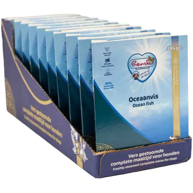 Renske 10x Renske Vers Gestoomd Complete Menu Hondenvoer Nat Oceaanvis 395 gr
