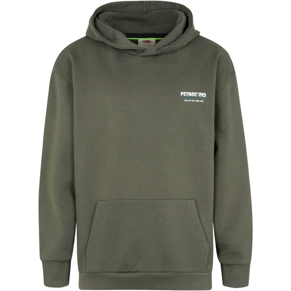 Petrol Industries hoodie met backprint - grijsgroen, foto 2