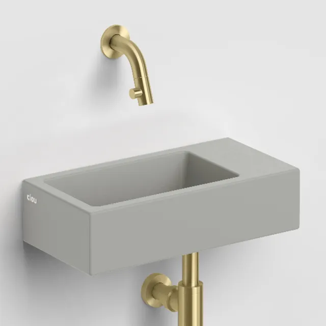 Clou Flush 3 Fontein Zonder Kraangat Mat Grijs Keramiek 36 cm
