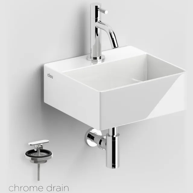 Clou Fonteinset Clou New Flush 1 Incl. Toebehoren 9x28 Cm Glanzend Wit