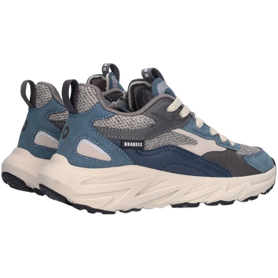 Braqeez Matteo chunky suède sneakers - blauw/grijs, foto 2
