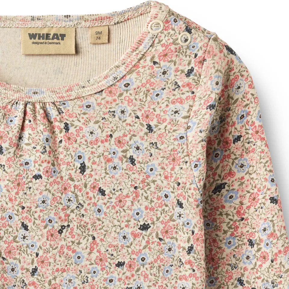 Wheat katoenen gebloemde romper - roze/beige/lichtblauw, foto 2