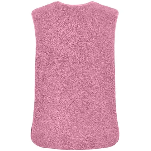 KIDS ONLY GIRL teddy gilet roze Effen | Gilet van ONLY, foto 2
