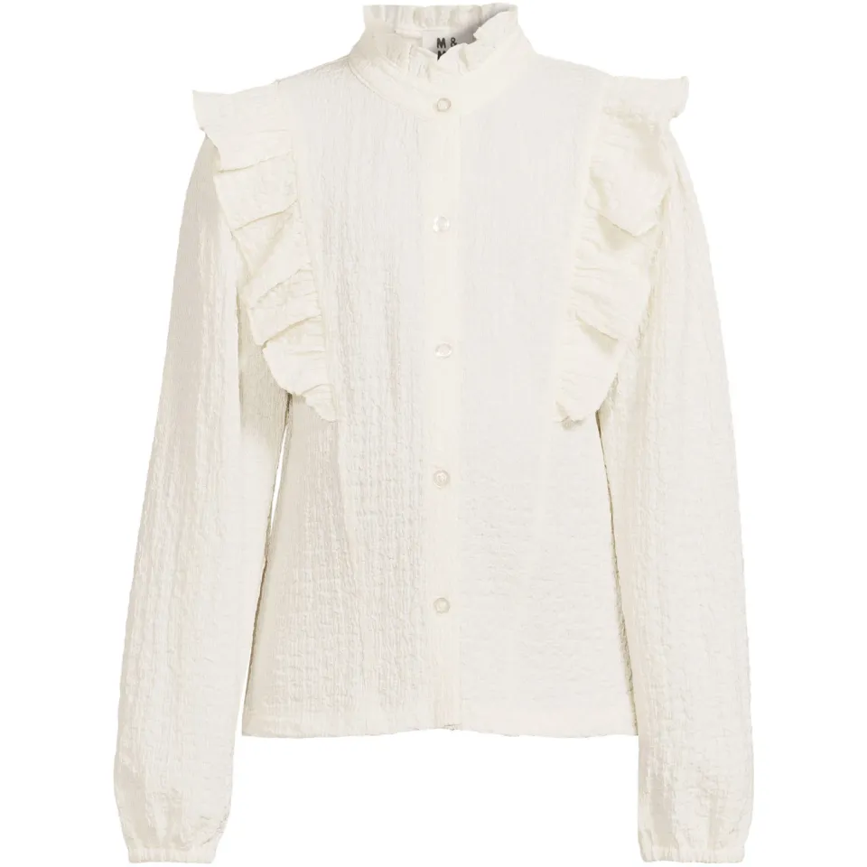 Me & My Monkey rechtvallende blouse met ruches ecru, foto 2