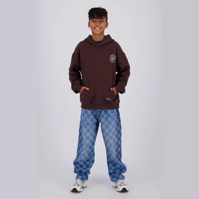 Vingino hoodie met print - donkerbruin