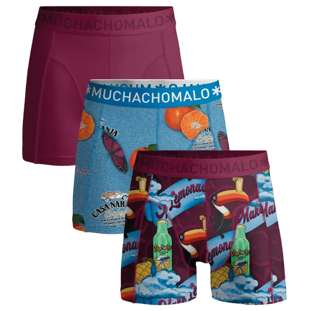 Muchachomalo Heren 3-pack Boxershorts Summer Fruit Veelkleurig