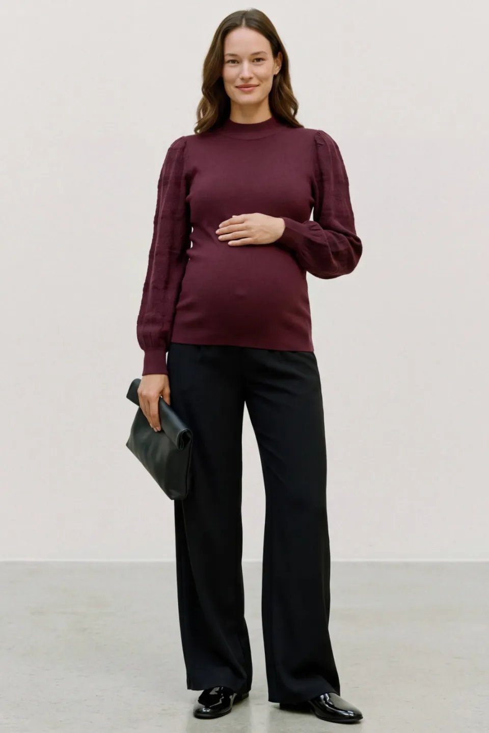 Vero Moda MATERNITY rechtvallende gebreide zwangerschapstrui - donkerrood, foto 5