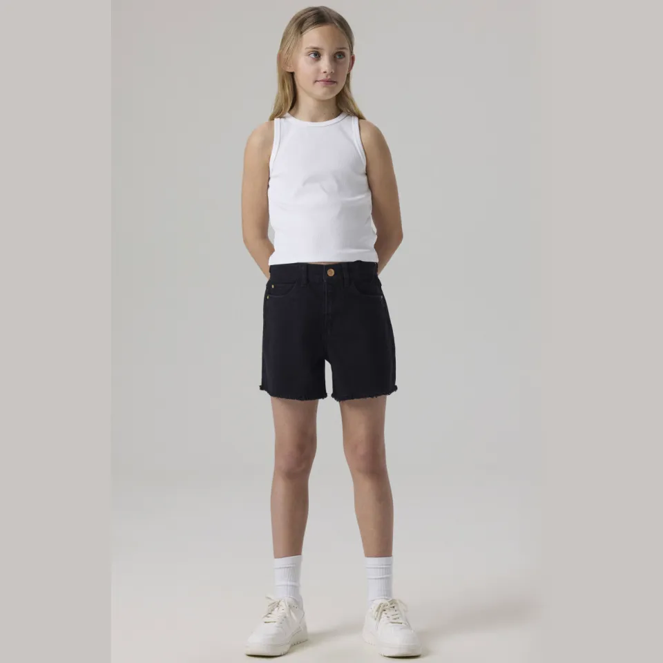 NAME IT Rose HW mom jeansshorts zwart Black Denim