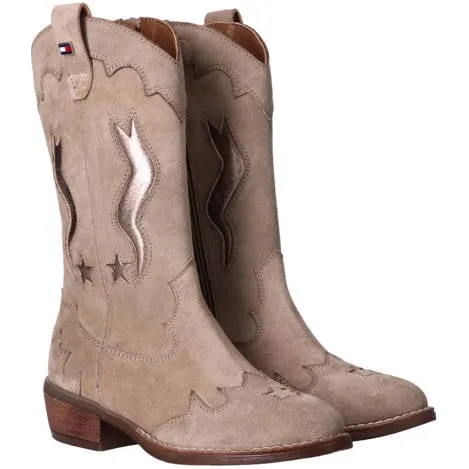 Tommy Hilfiger leren laarzen met blokhak - taupe, foto 4