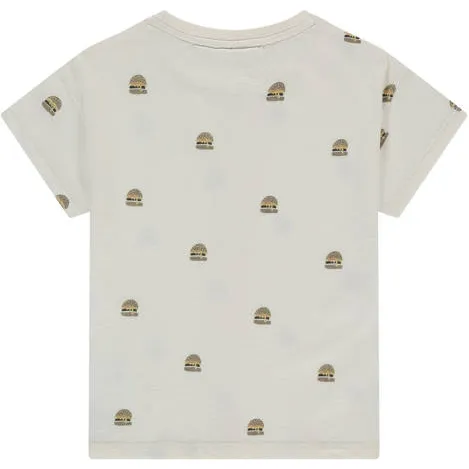 Stains&Stories T-shirt ecru met all-over print, foto 4