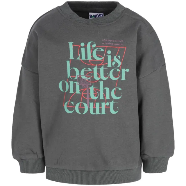 B.Nosy rechtvallende sweater met print - grijsgroen, foto 2