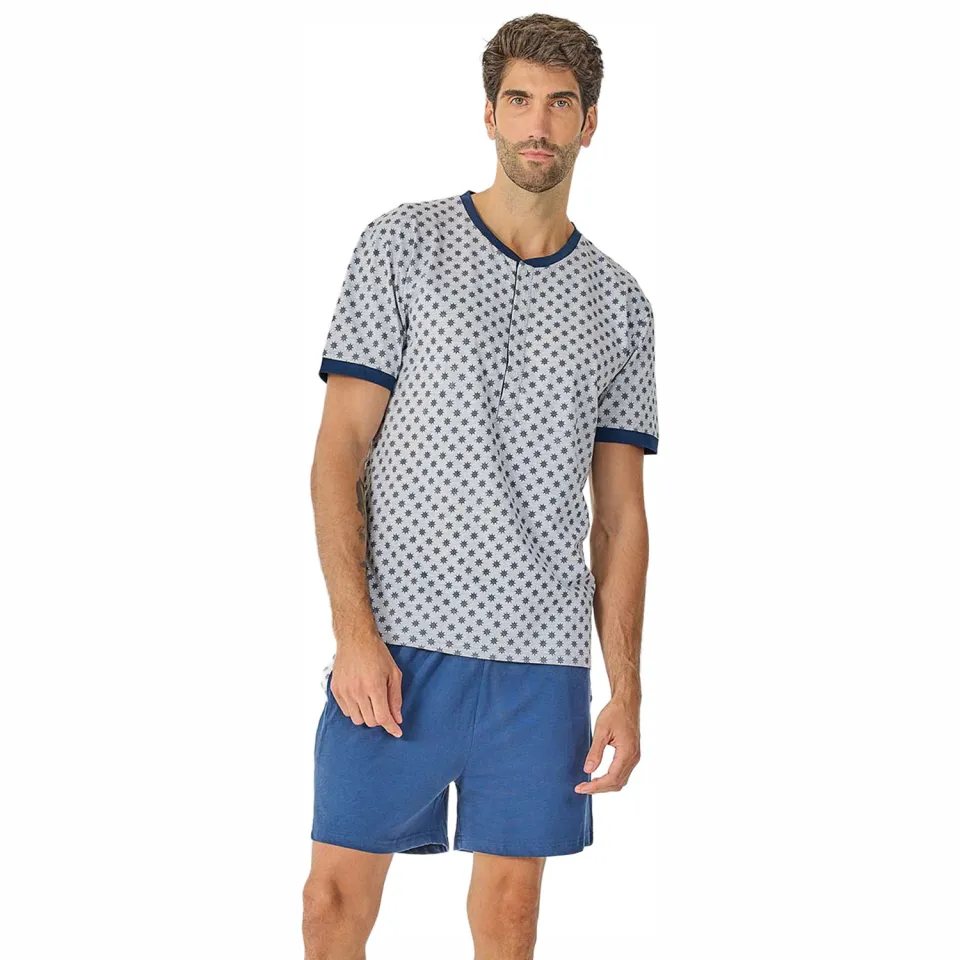 J&J Brothers JJB21 pyjamaset lange mouwen blauw, foto 2