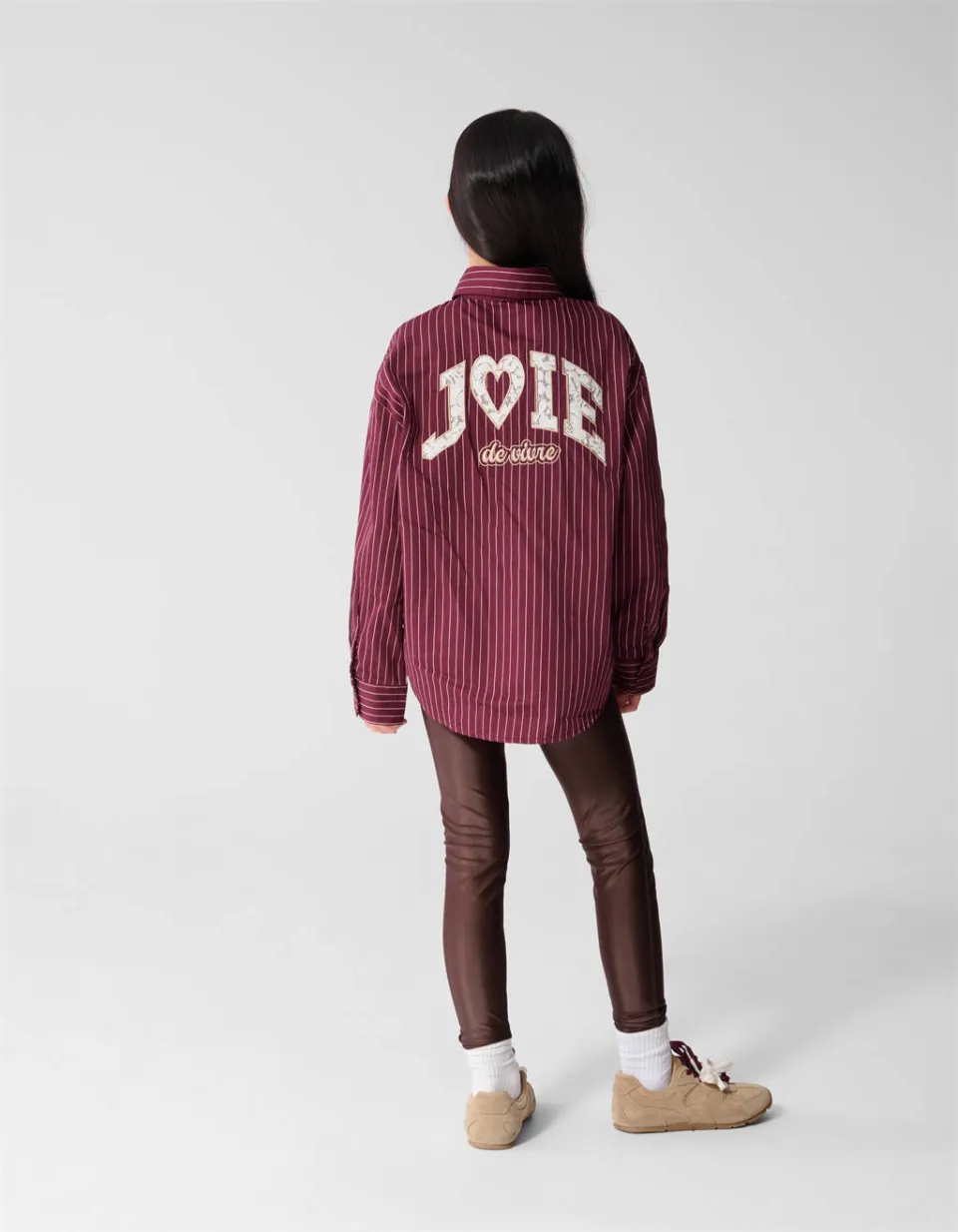 Shoeby oversized blouse met krijtstreep donkerrood, foto 7