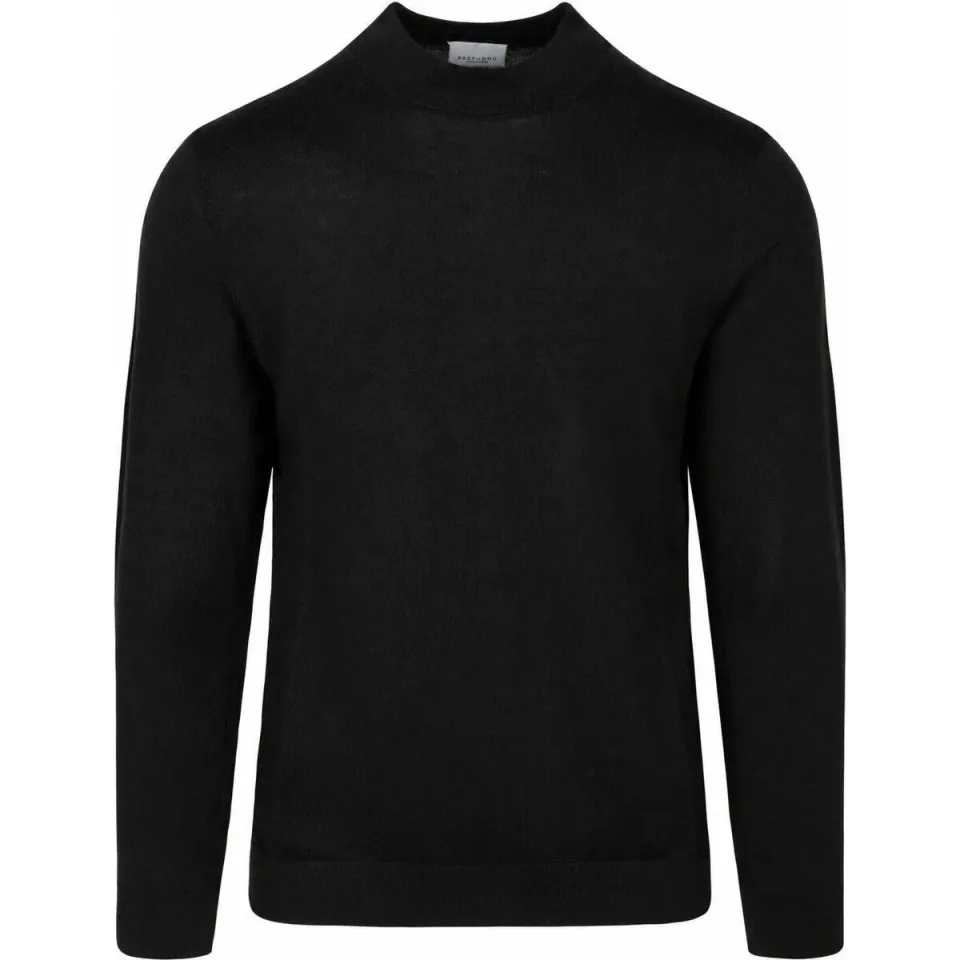Profuomo wollen regular fit gebreide trui - zwart, foto 2