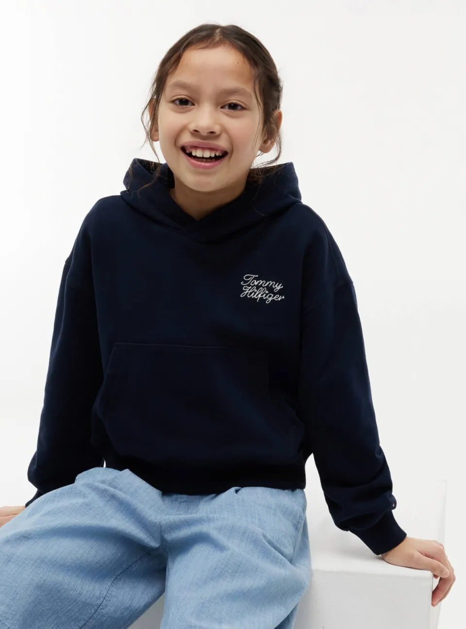 Tommy Hilfiger hoodie met tekstprint - donkerblauw, foto 3