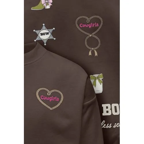 KIDS ONLY GIRL sweater met backprint - donkerbruin, foto 4