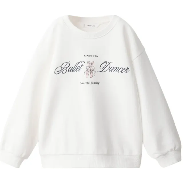 Mango Kids sweater met print - wit Naturel wit