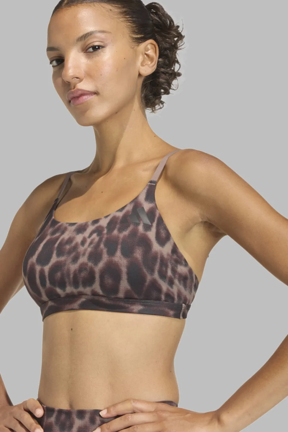 Adidas Performance Optimé sport-bh light support - panterprint bruin/zwart, foto 7
