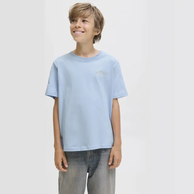 Jack & Jones Junior t-shirt met backprint lichtblauw, foto 2
