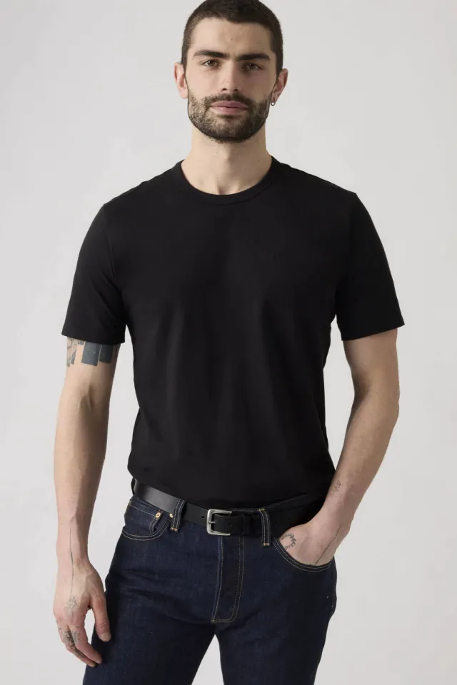 Levi's regular T-shirt zwart MINERAL BLACK