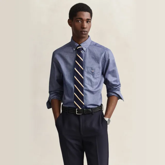 Gant regular fit oxford overhemd blauw
