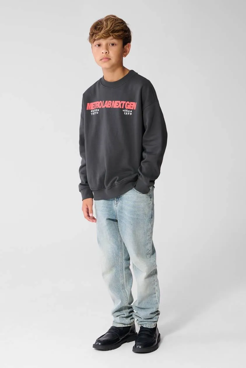 Shoeby sweater met tekst - donkergrijs/rood, foto 6