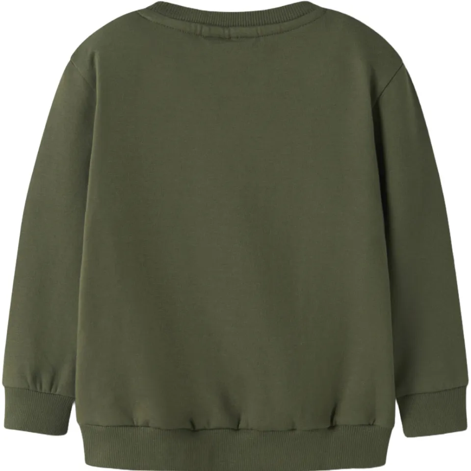 NAME IT MINI rechtvallende sweater met patches en print - donkergroen Printopdruk, foto 2