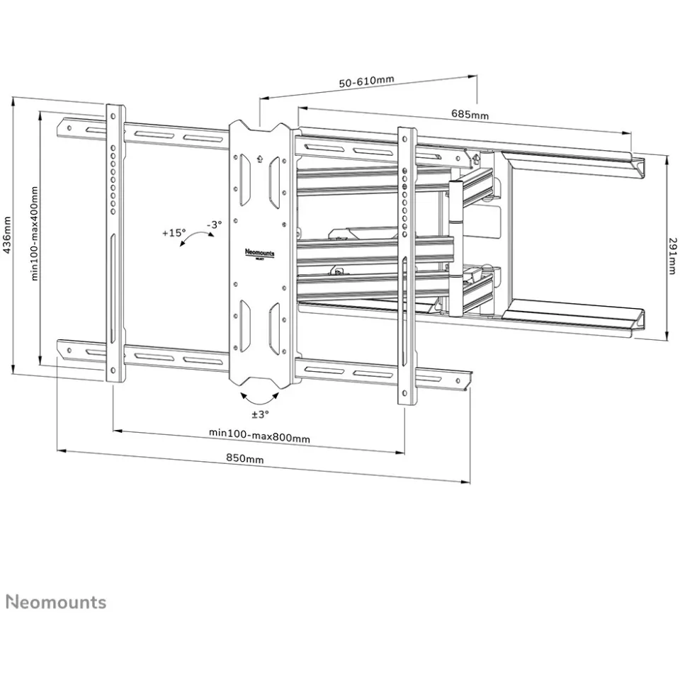 Neomounts by Newstar WL40S-850BL18 tv-beugel zwart, foto 2