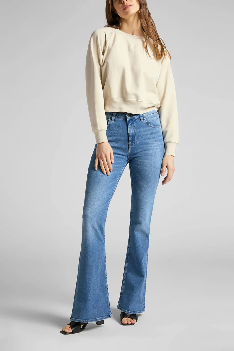 Lee high waist flared jeans Breese light blue denim