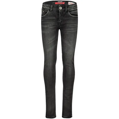 Vingino skinny jeans BERNICE dark grey vintage Grijs Meisjes Katoen Effen