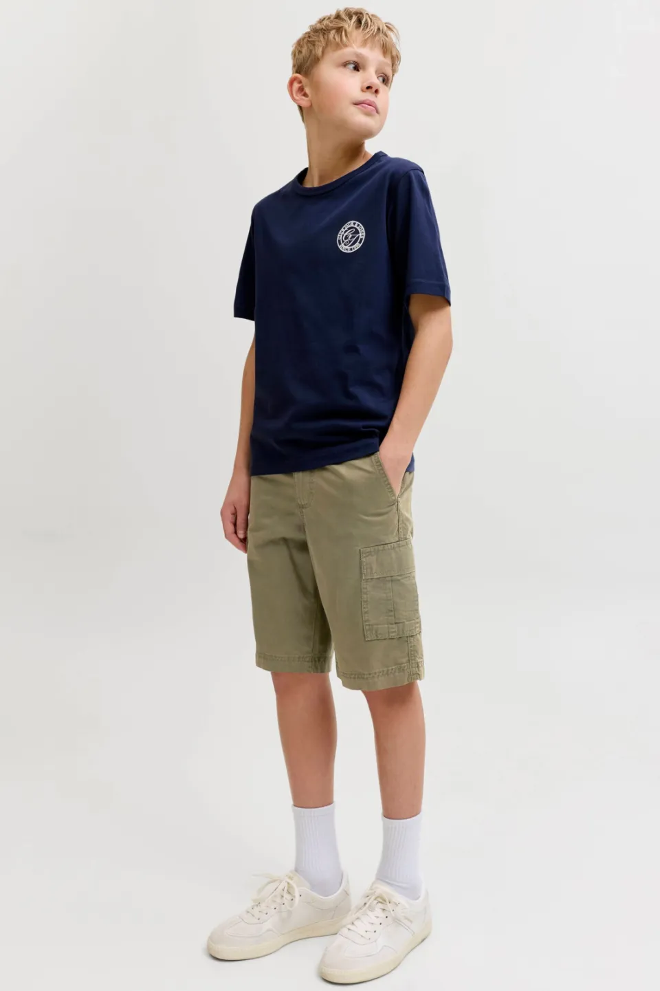Jack & Jones JUNIOR relaxed high waist cargo short olijfgroen