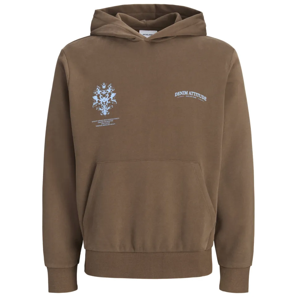 Jack & Jones JUNIOR hoodie met backprint - bruin, foto 2