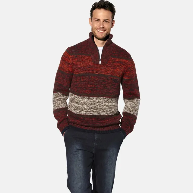 Babista gestreepte trui +FIT Collectie Plus Size - donkerrood