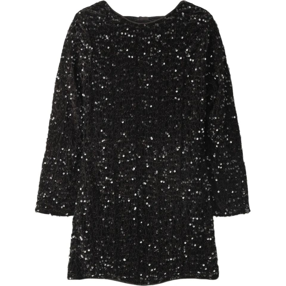 NAME IT KIDS A-lijn glitterjurk met pailletten - donkerbruin, foto 3